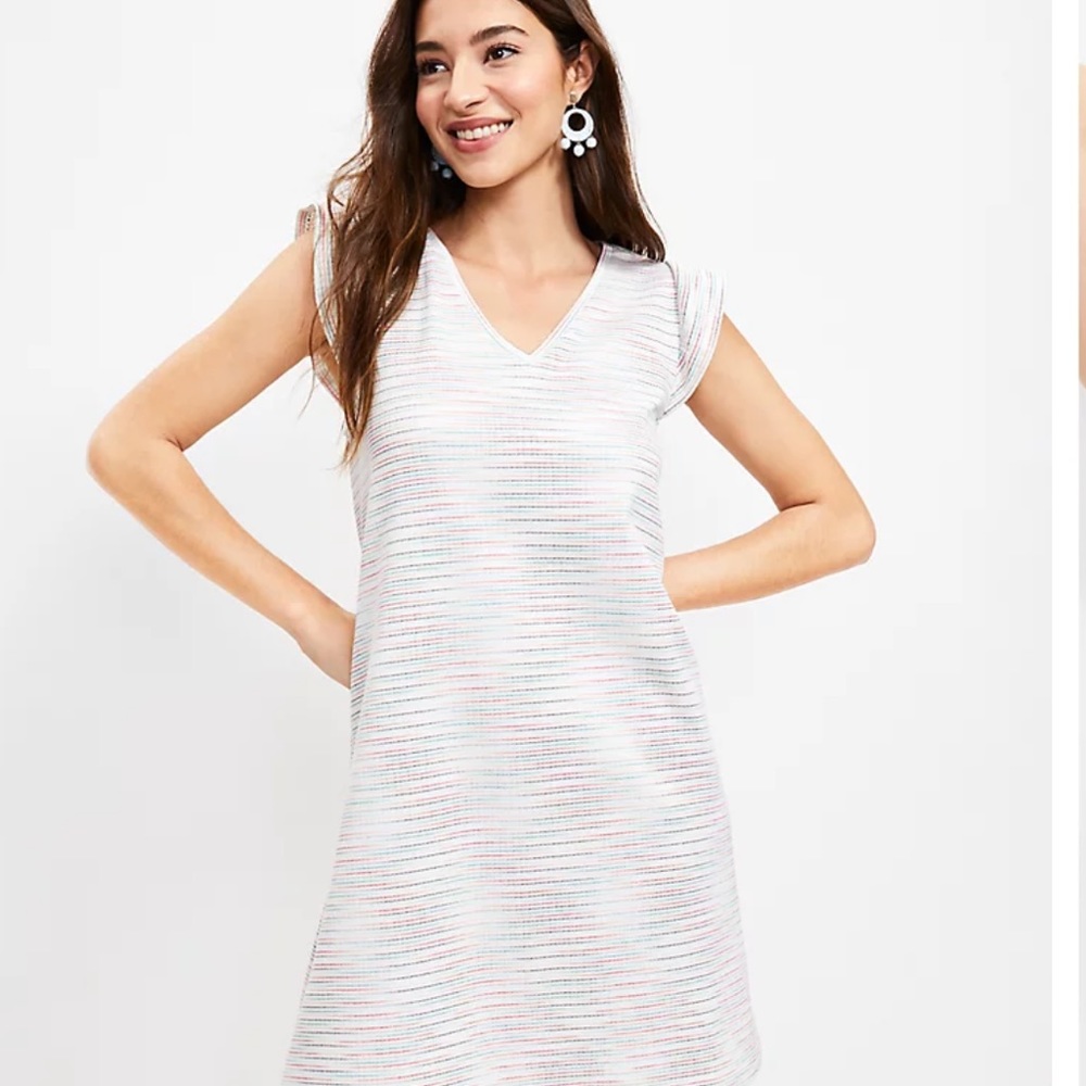 LOFT Ruffle Sleeve Swing Dress